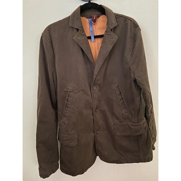 Stock Men Cotton 3 Button Blazer Brown Sport Jacket Size L - Picture 2 of 16